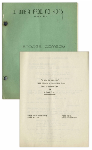 Moe Howard's Personally Owned Script for the 1946 Three Stooges Film ''Beer Barrel Polecats''